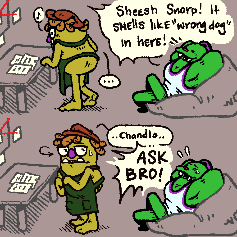 Comic featuring Snorpy and Chandlo (Bugsnax)